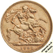 1892 Gold Sovereign Melbourne
